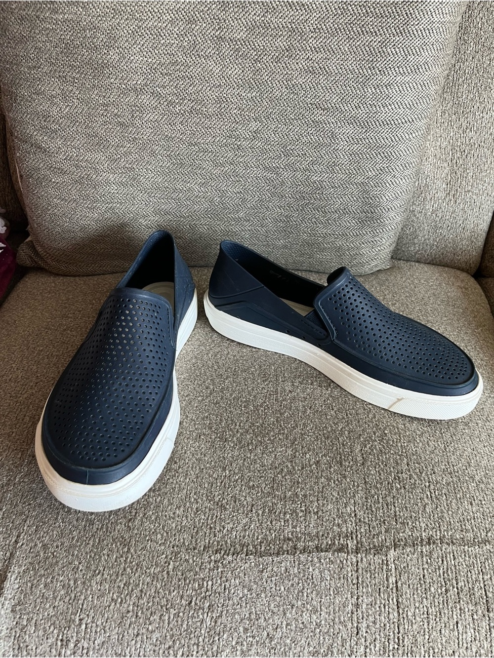 Crocs Womens Citilane Roka Navy Blue Slip-on Loafers 204622 Size 9